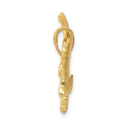 10K Yellow Gold Solid Polished Eagle Pendant