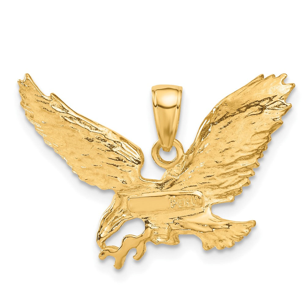 10K Yellow Gold Solid Polished Eagle Pendant