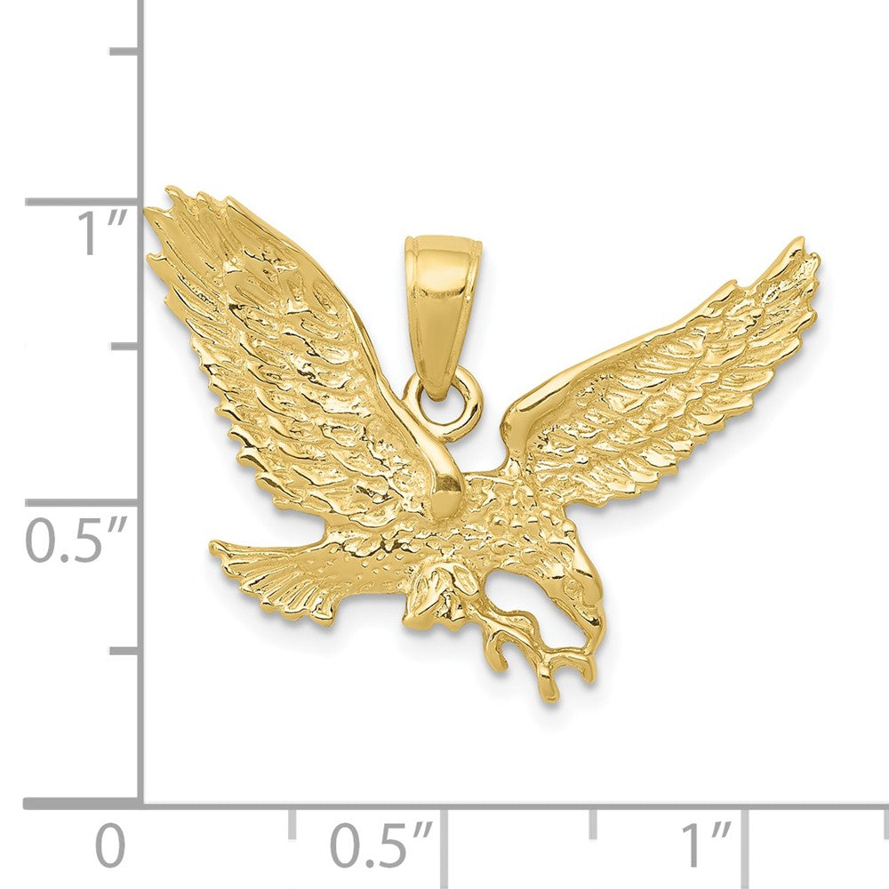 10K Yellow Gold Solid Polished Eagle Pendant