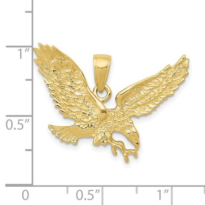 10K Yellow Gold Solid Polished Eagle Pendant