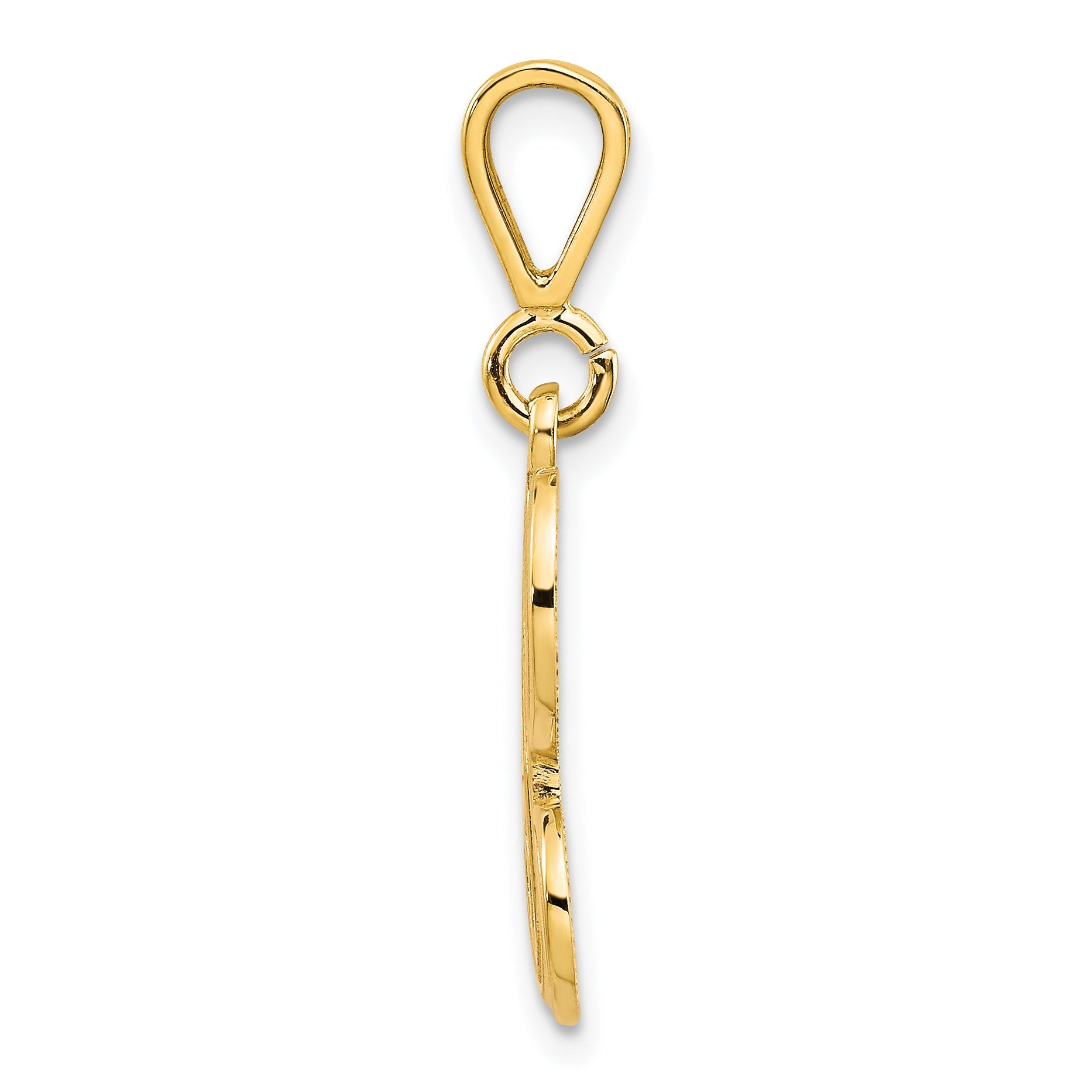 10k Yellow Gold Initial H Pendant