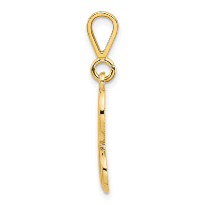 10k Yellow Gold Initial H Pendant