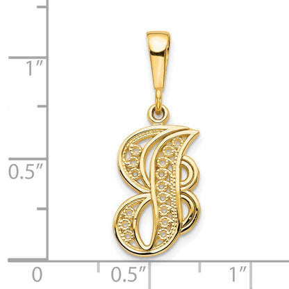 10k Yellow Gold Initial J Pendant
