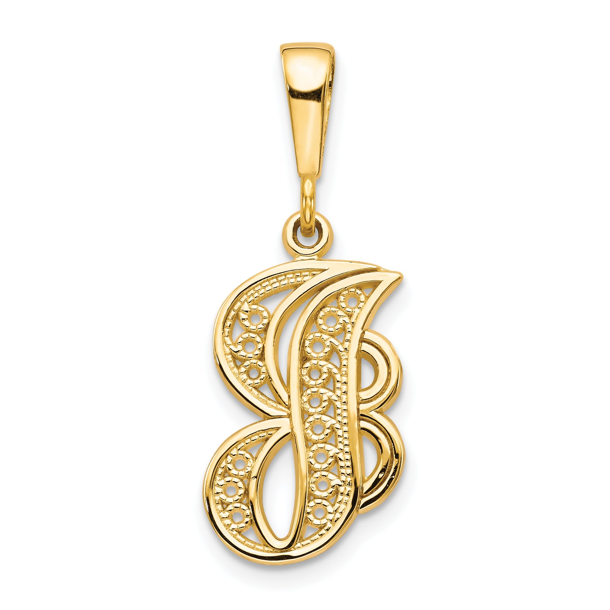 10k Yellow Gold Initial J Pendant