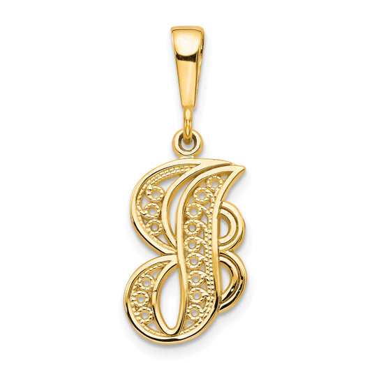 10k Yellow Gold Initial J Pendant