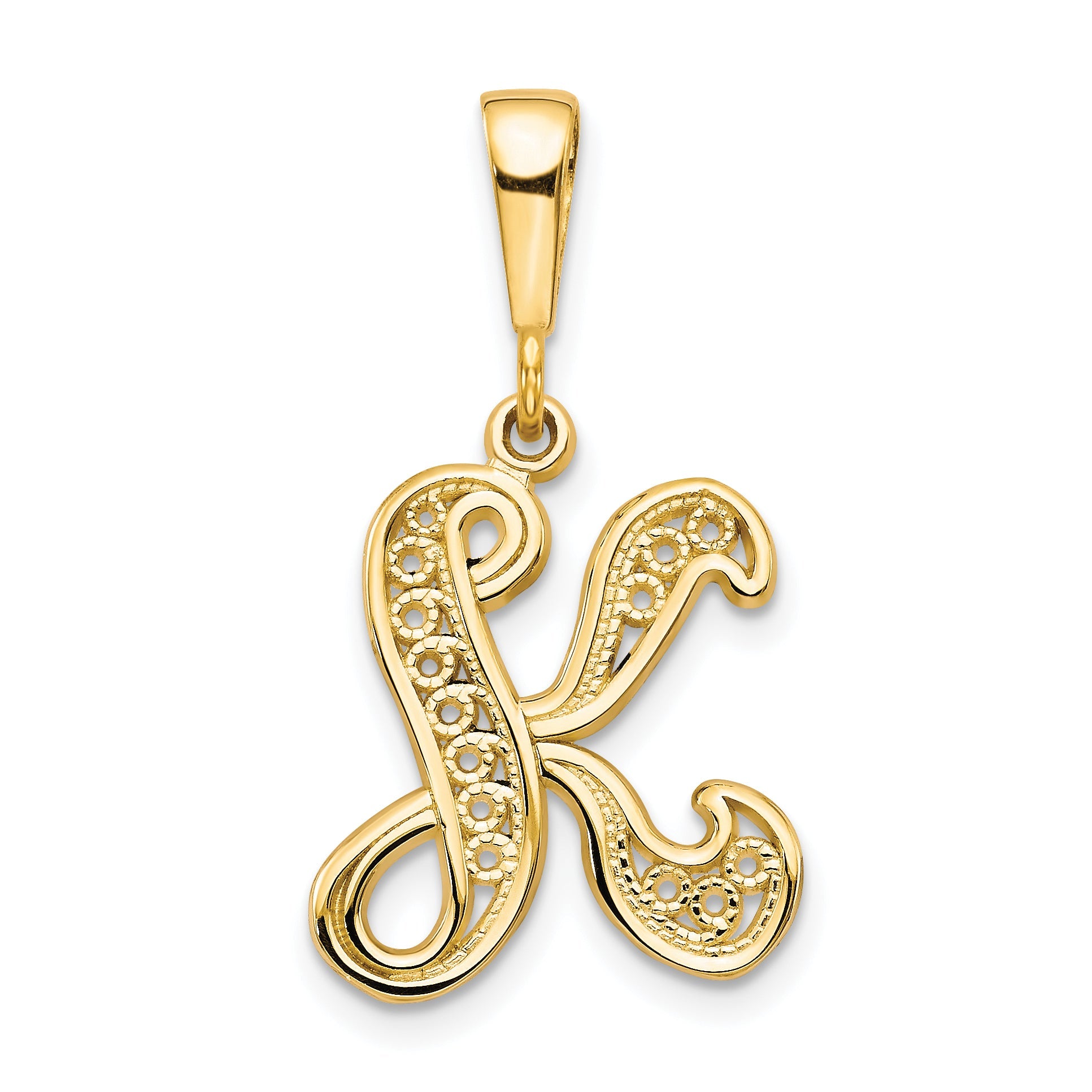 10k Yellow Gold Initial K Pendant