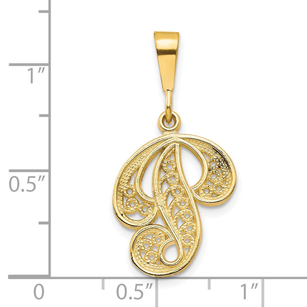 10k Yellow Gold Initial P Pendant