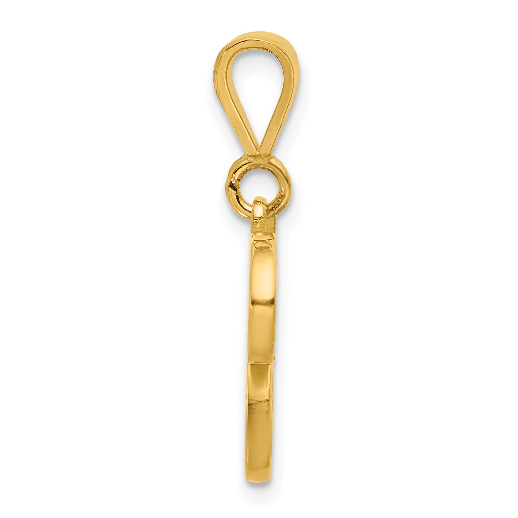 10K Yellow Gold Initial U Pendant