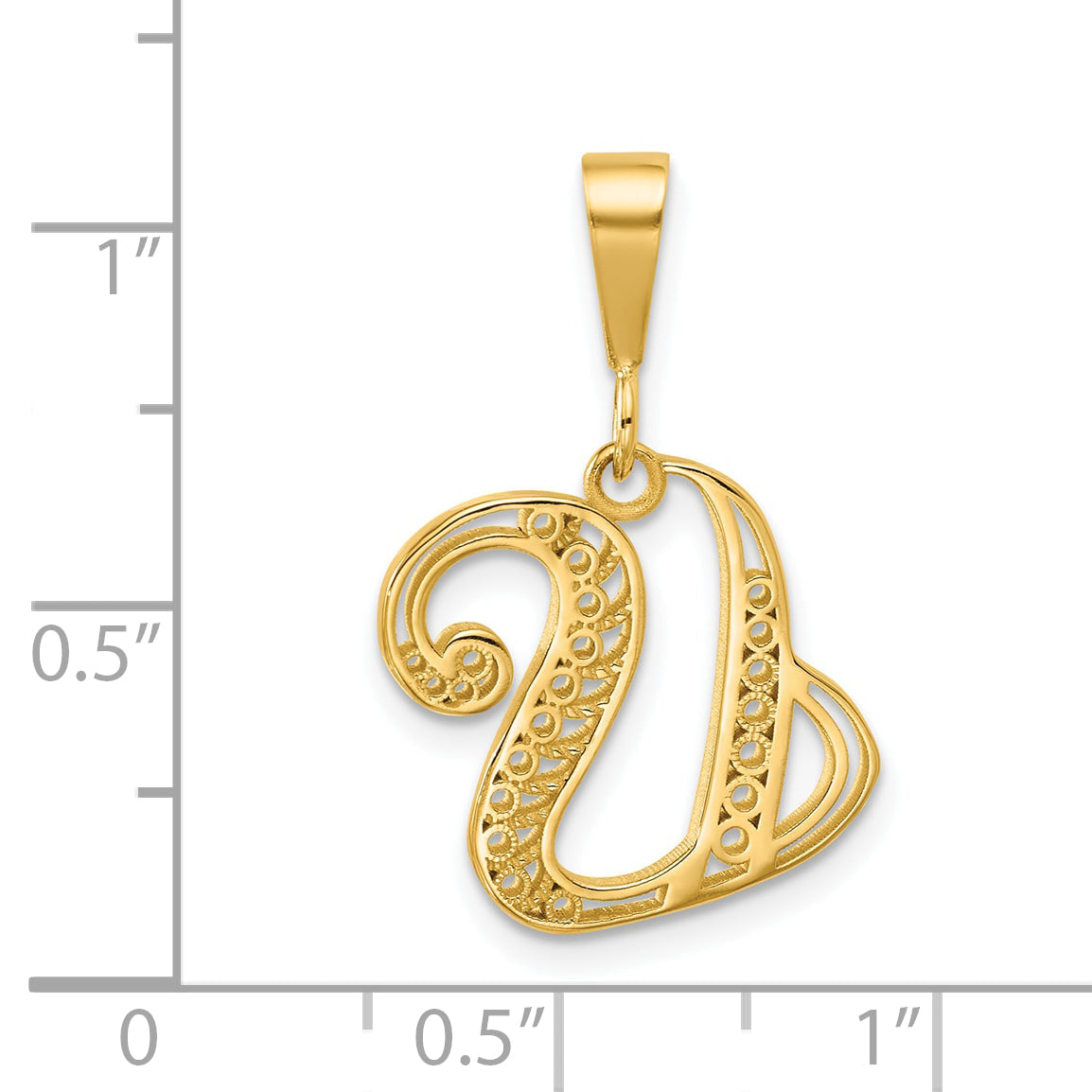 10K Yellow Gold Initial U Pendant