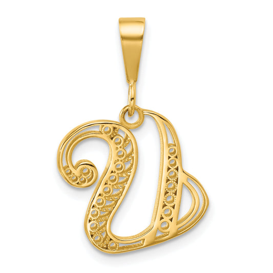 10K Yellow Gold Initial U Pendant