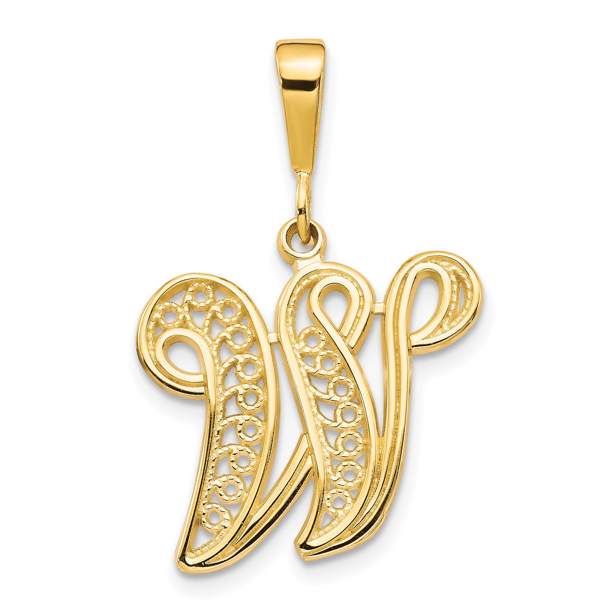 10k Yellow Gold Initial W Pendant