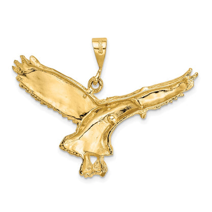 10K Yellow Gold Solid Polished Eagle Pendant
