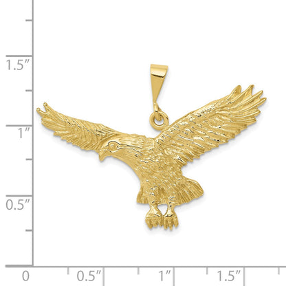 10K Yellow Gold Solid Polished Eagle Pendant