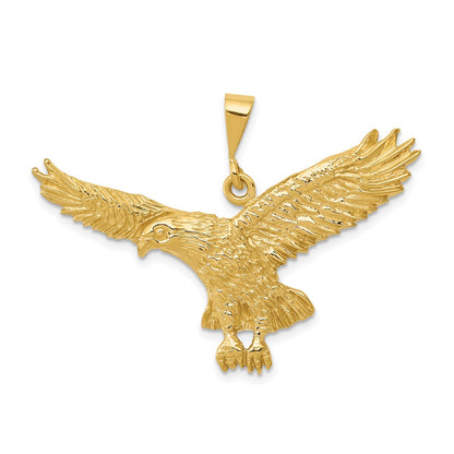 10K Yellow Gold Solid Polished Eagle Pendant