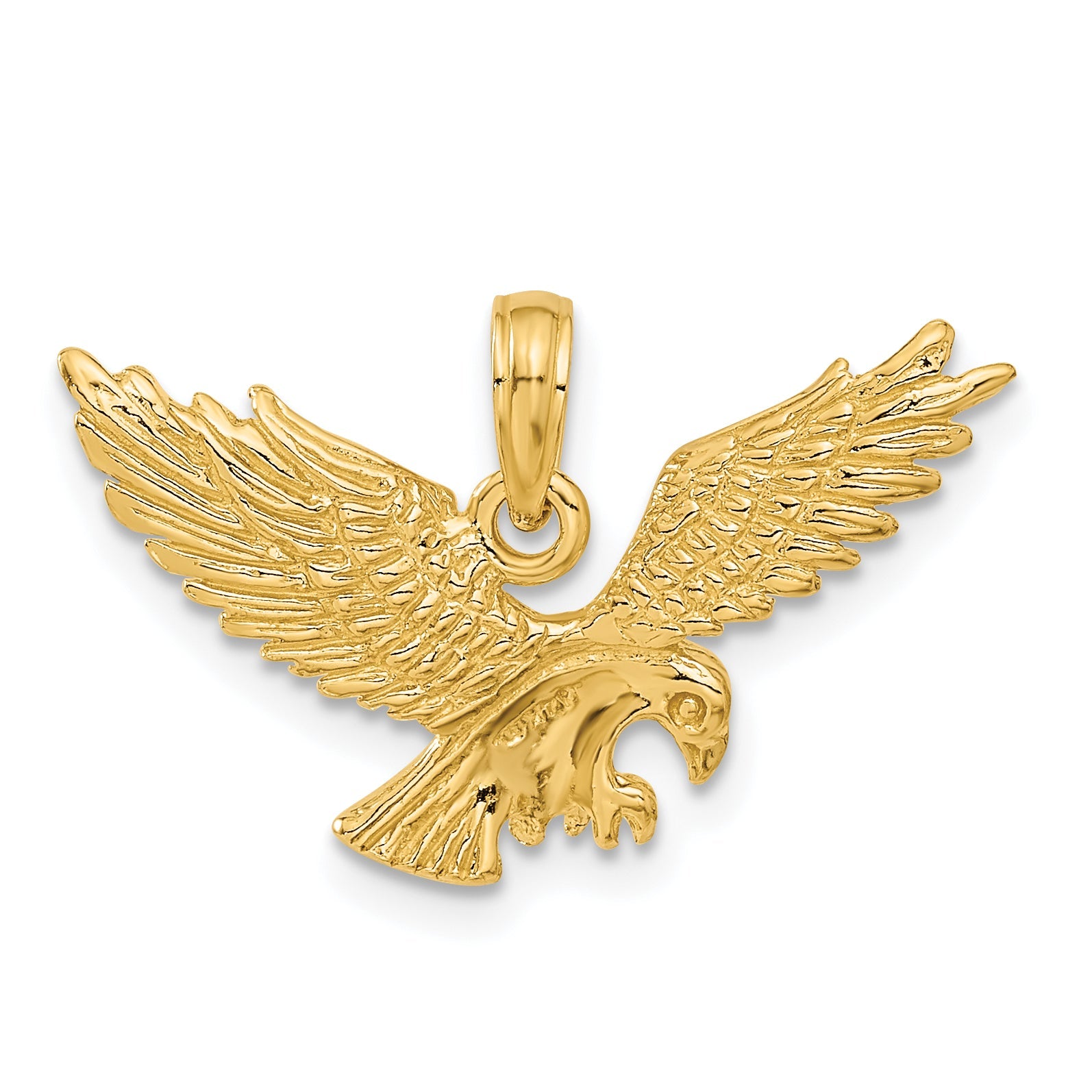 10K Yellow Gold 3-D Eagle Charm