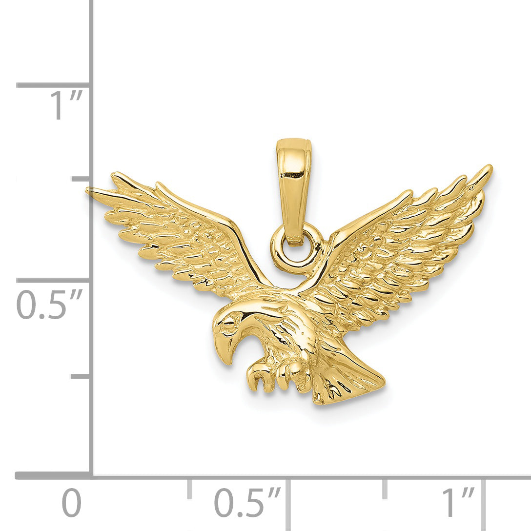 10K Yellow Gold 3-D Eagle Charm