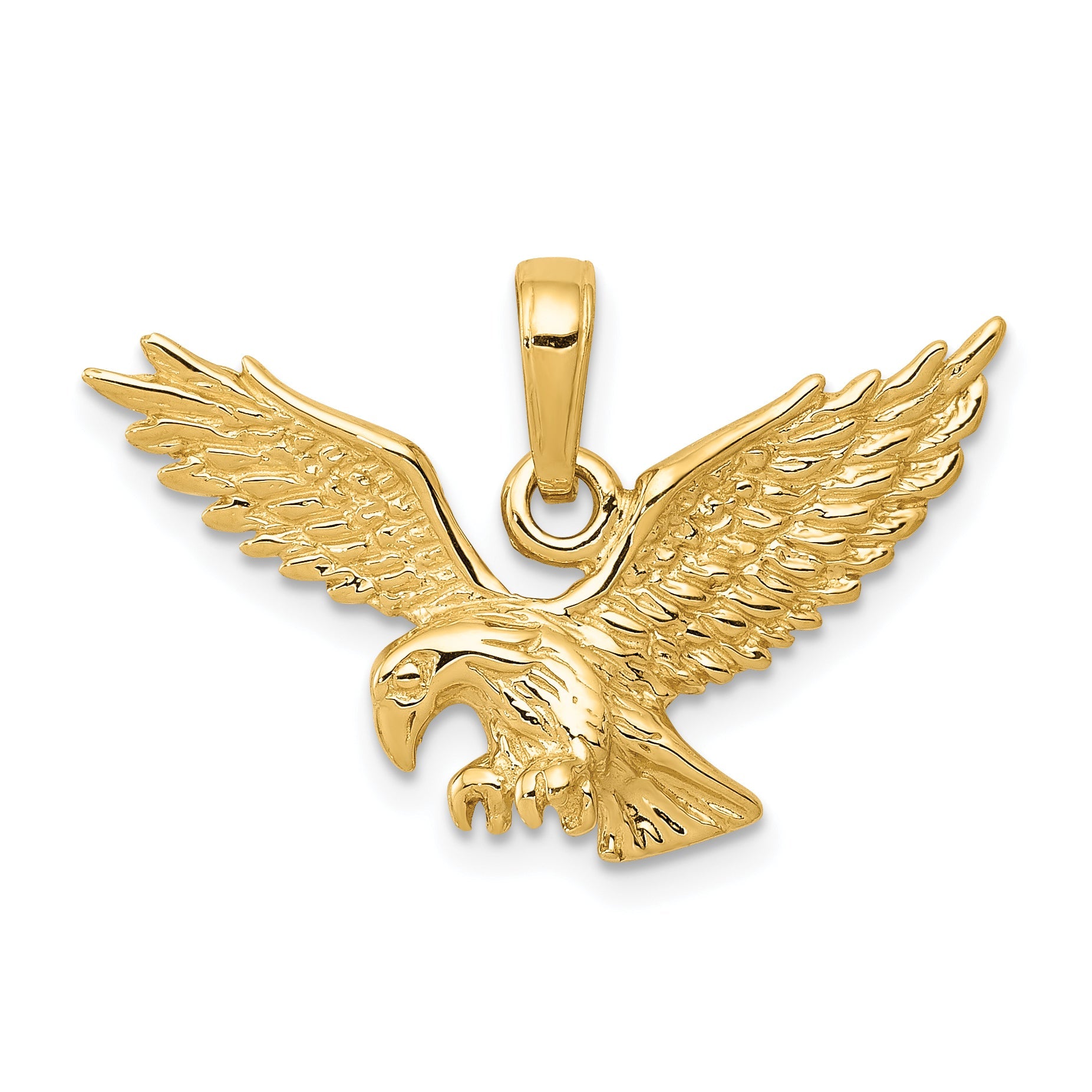 10K Yellow Gold 3-D Eagle Charm
