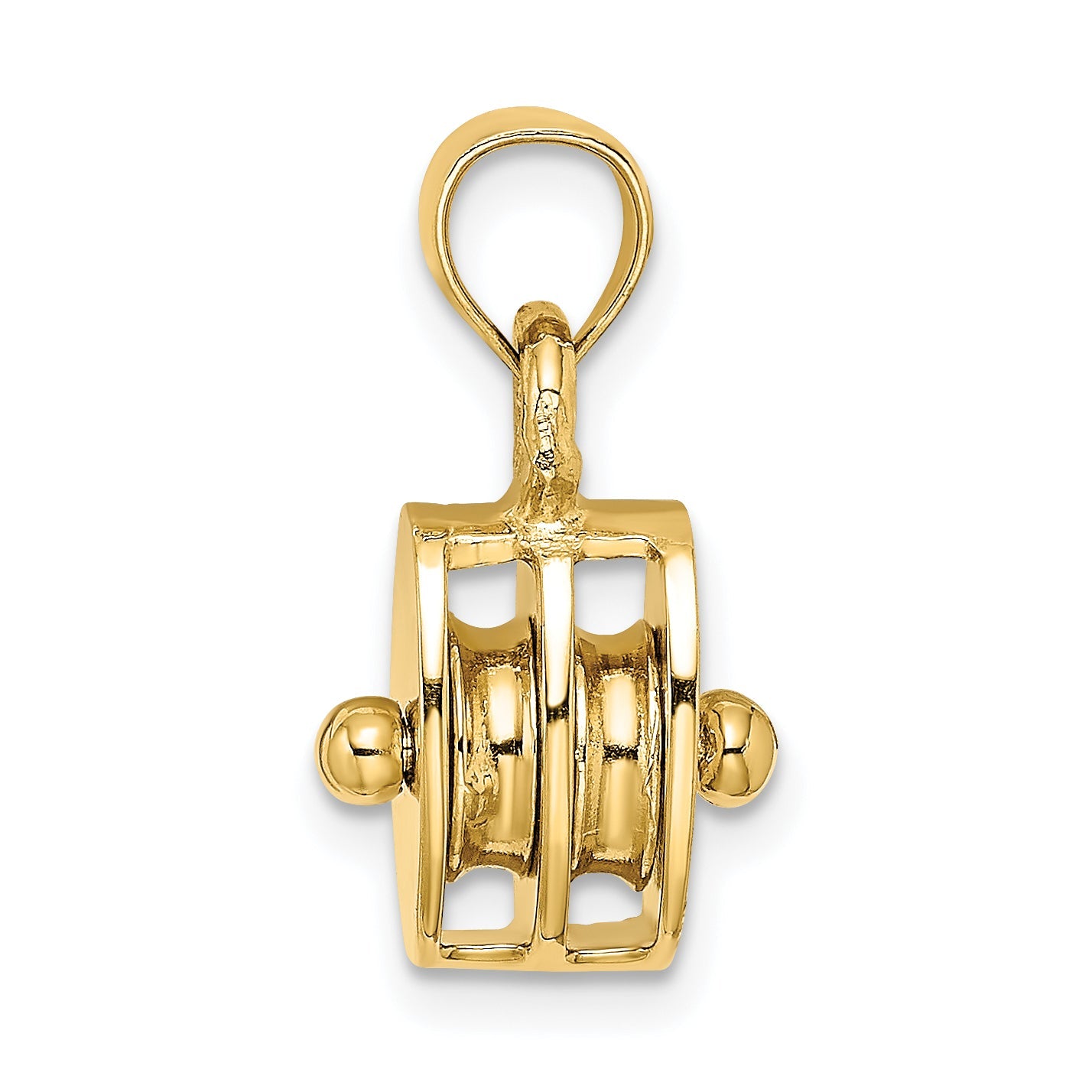 10K Yellow Gold 10K Polished 3-D Moveable Pulley Charm