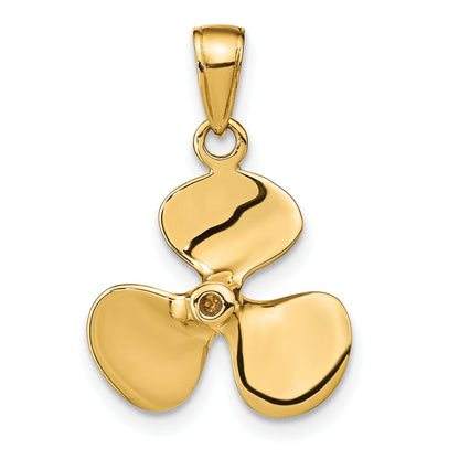 10K Yellow Gold 10K Polished 3-D Propeller Pendant