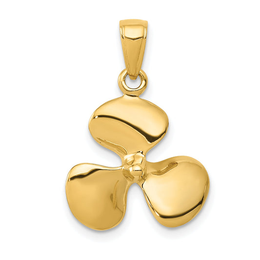 10K Yellow Gold 10K Polished 3-D Propeller Pendant