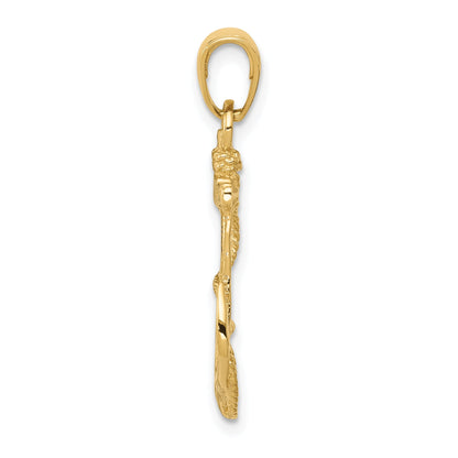 10K Yellow Gold 10K Solid Polished Anchor Pendant