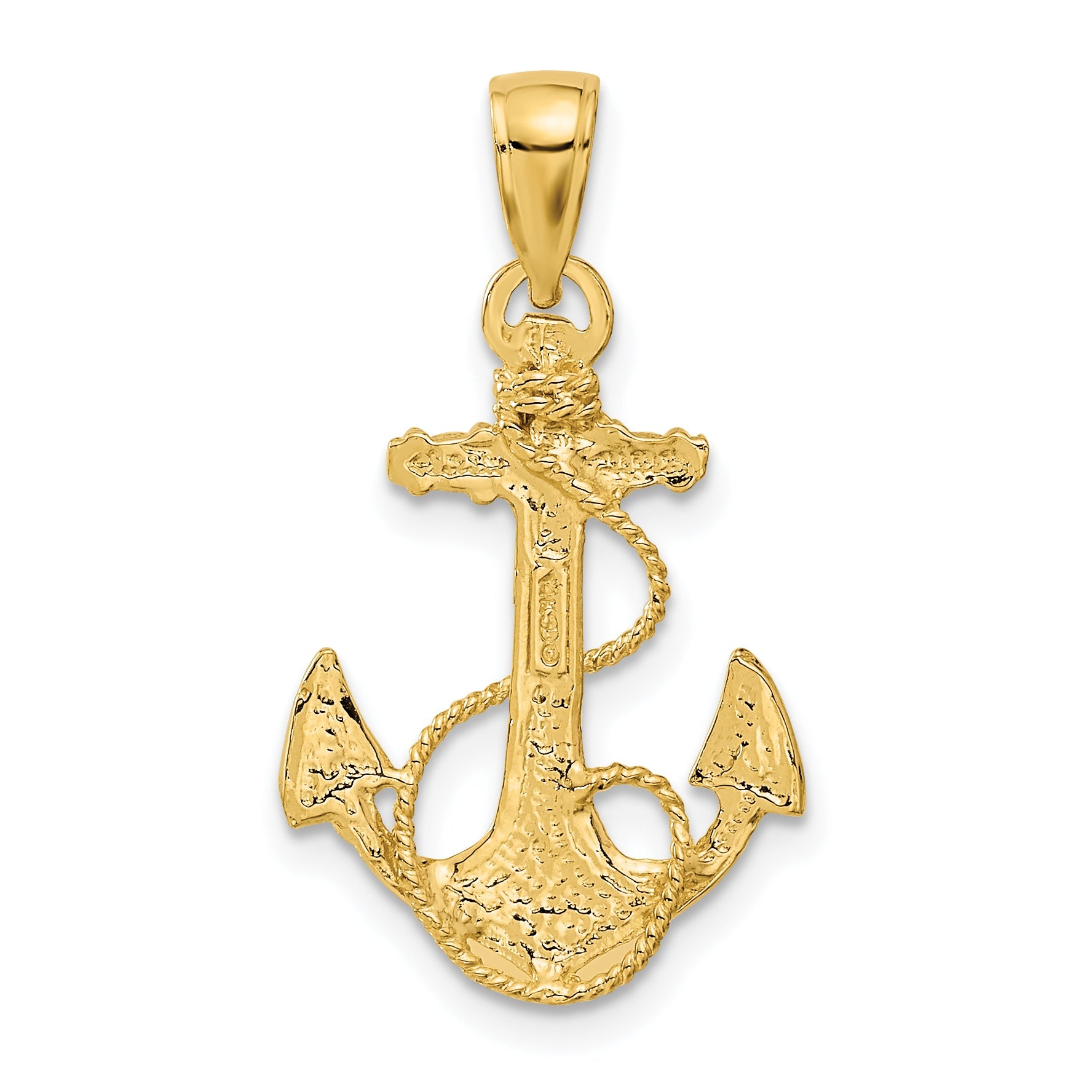 10K Yellow Gold 10K Solid Polished Anchor Pendant