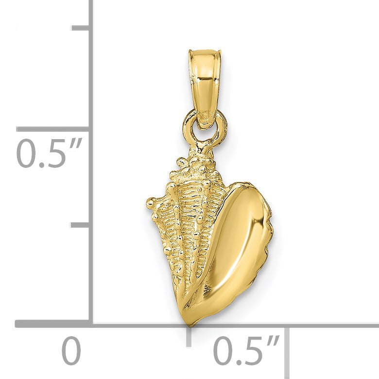 10K Yellow Gold Conch Shell Pendant