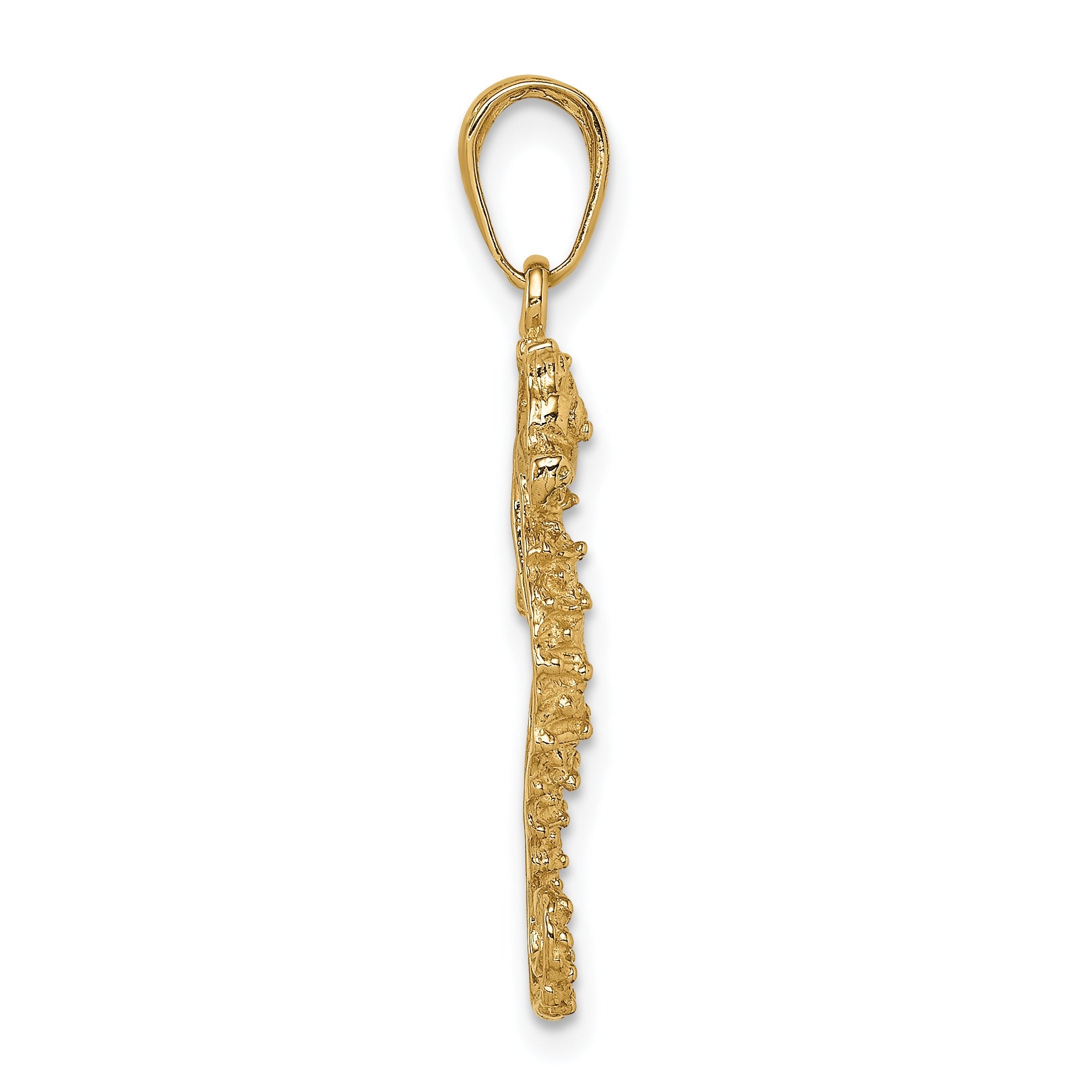 10K Yellow Gold Seahorse Pendant