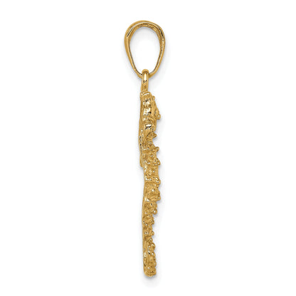 10K Yellow Gold Seahorse Pendant