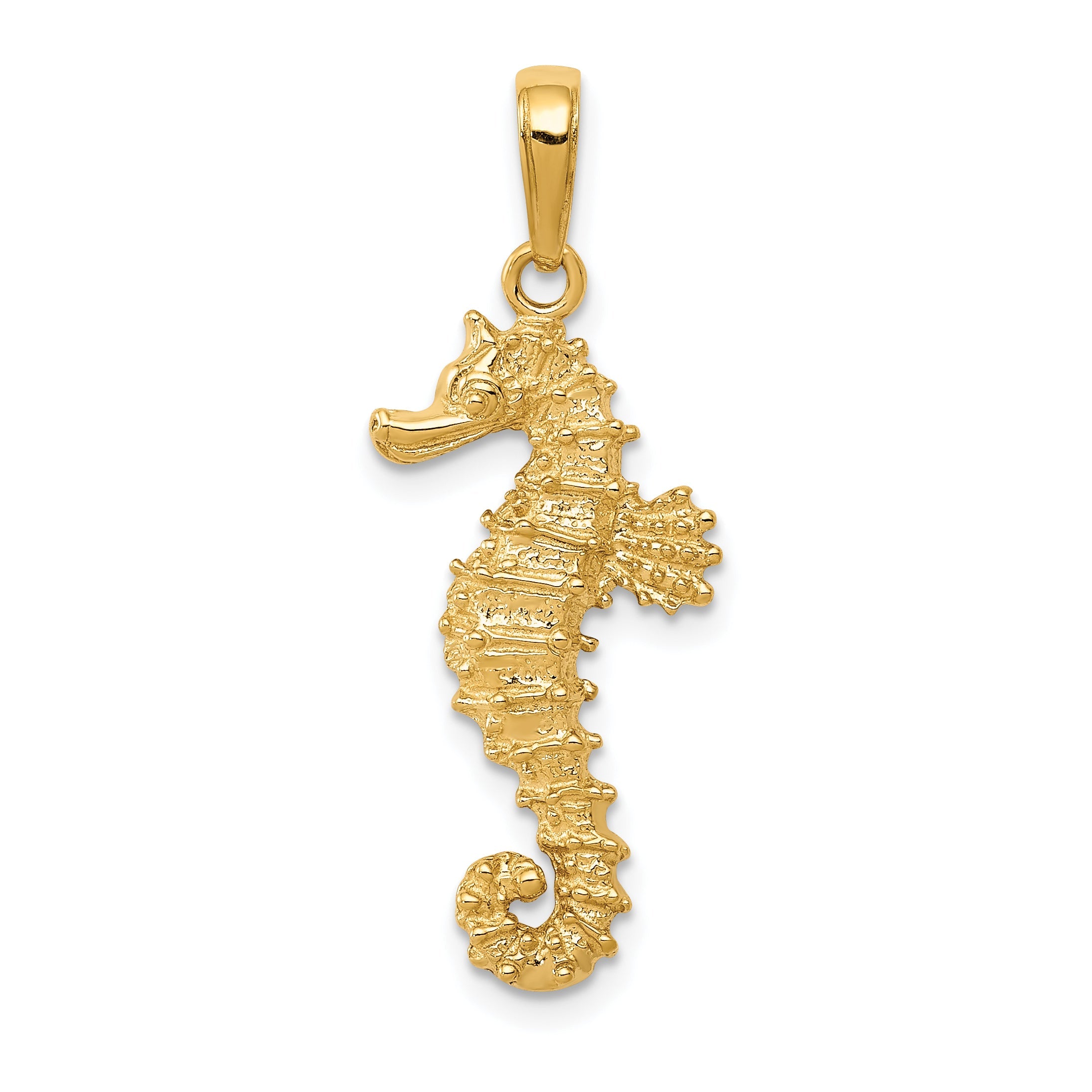 10K Yellow Gold Seahorse Pendant