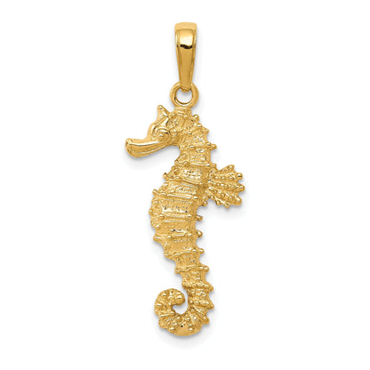 10K Yellow Gold Seahorse Pendant