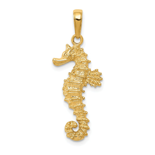 10K Yellow Gold Seahorse Pendant
