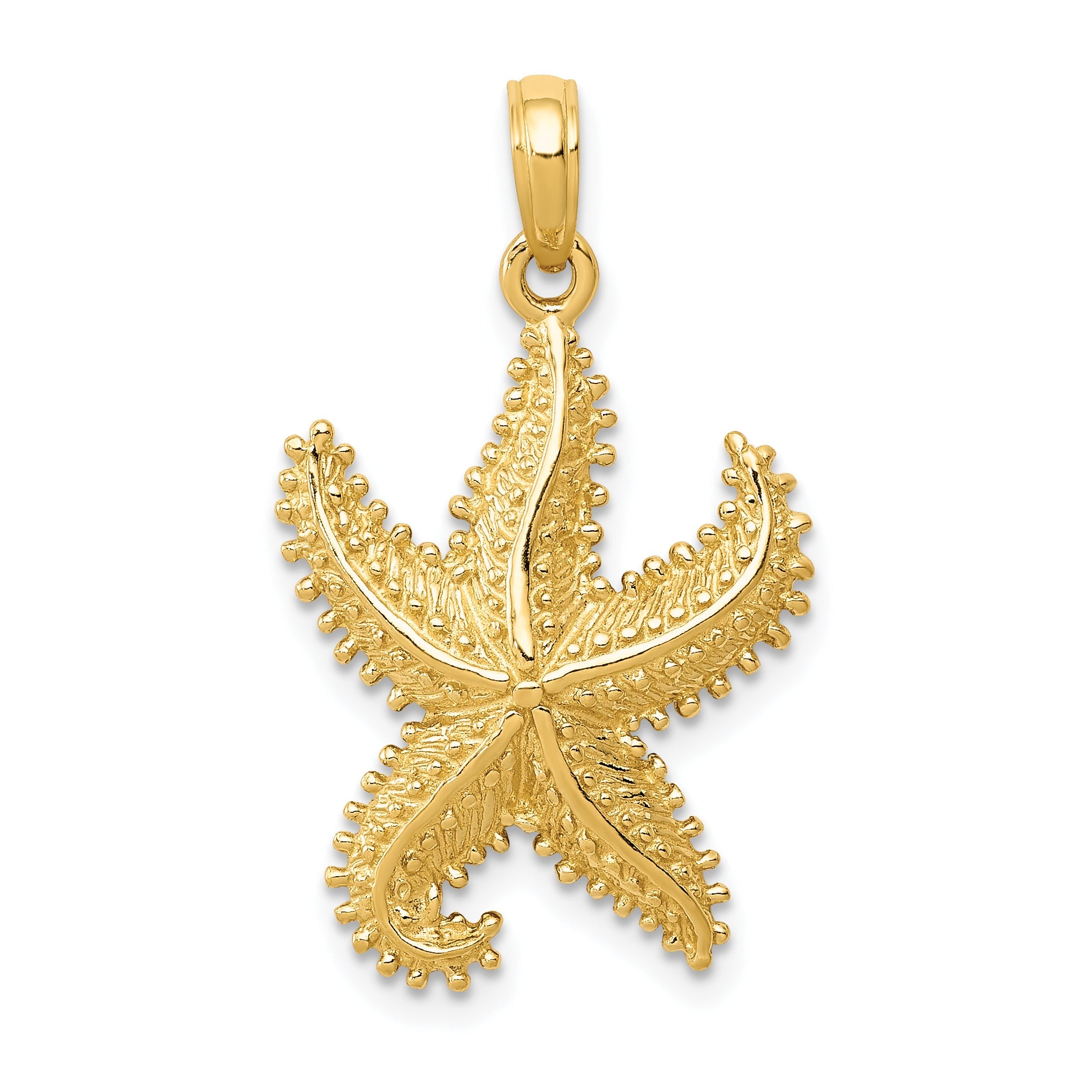 10K Yellow Gold 10K Polished Open-Backed Starfish Pendant