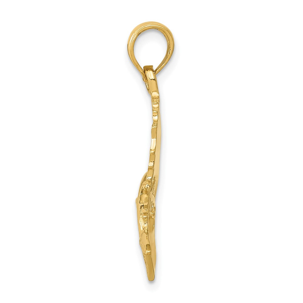 10K Yellow Gold Polished Sailfish Pendant