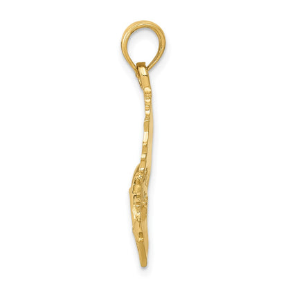 10K Yellow Gold Polished Sailfish Pendant