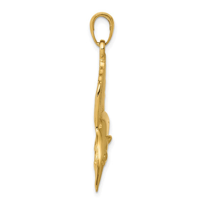 10K Yellow Gold Polished Sailfish Pendant