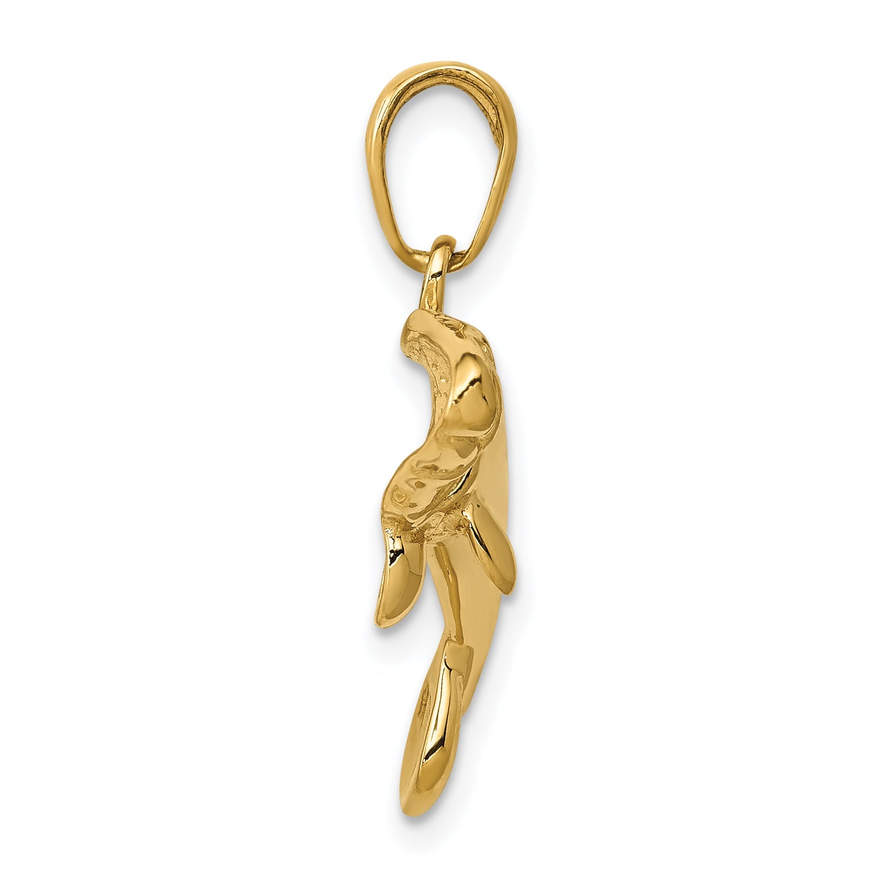 10K Yellow Gold 10K Solid Polished Manatee Pendant