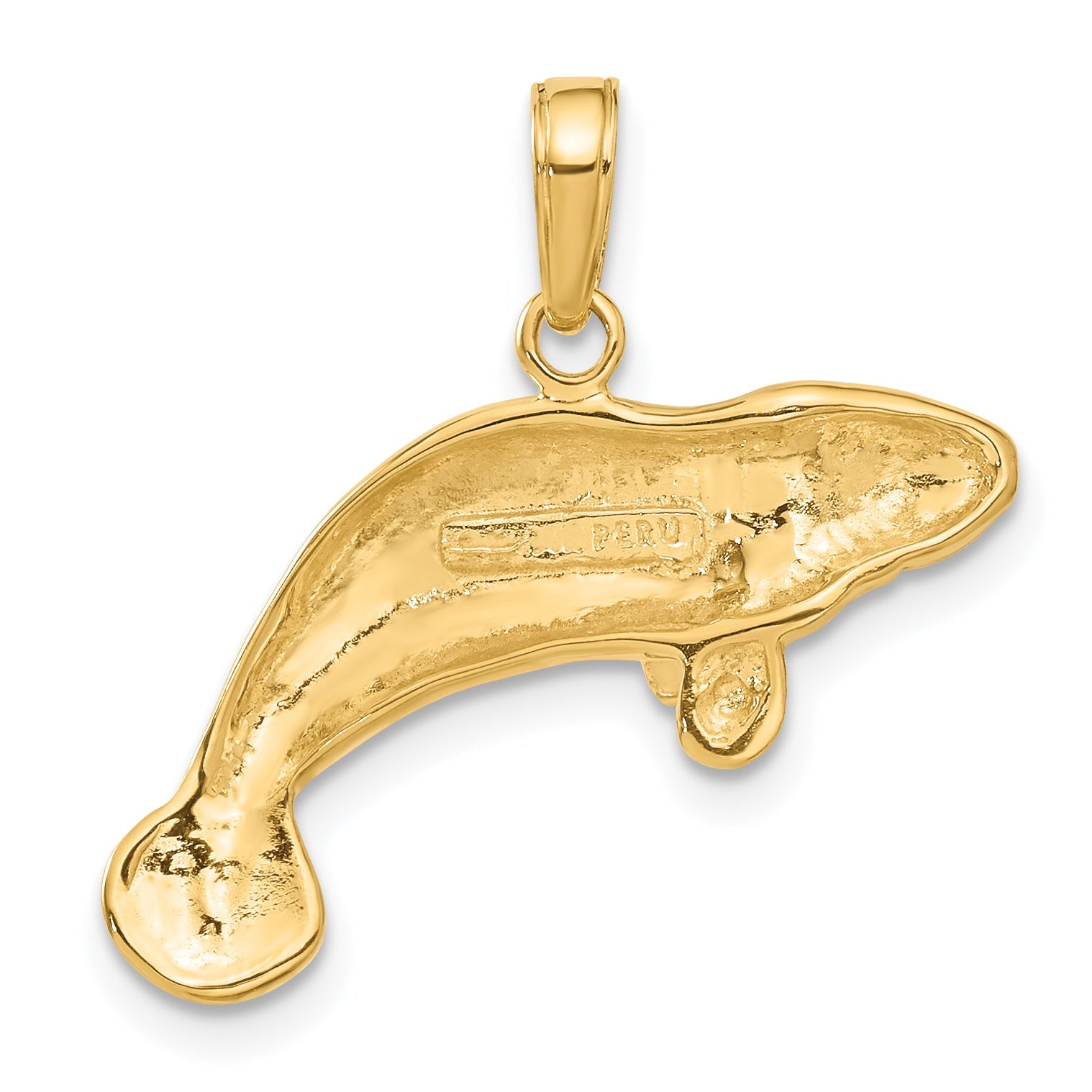 10K Yellow Gold 10K Solid Polished Manatee Pendant