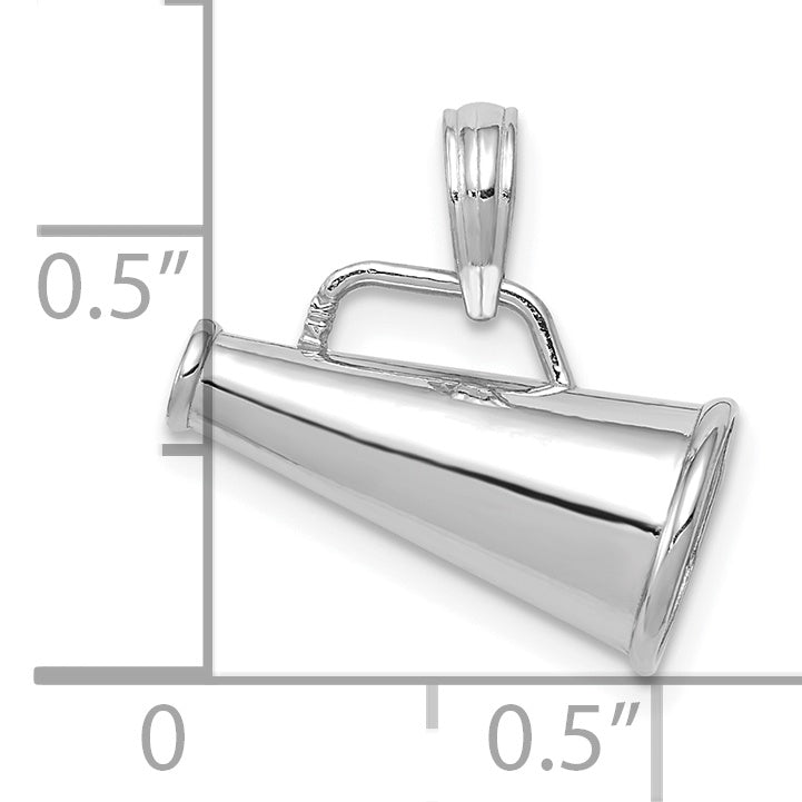 10K White Gold 10K Polished 3-D Small Megaphone Pendant