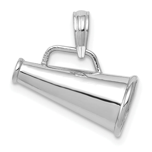 10K White Gold 10K Polished 3-D Small Megaphone Pendant