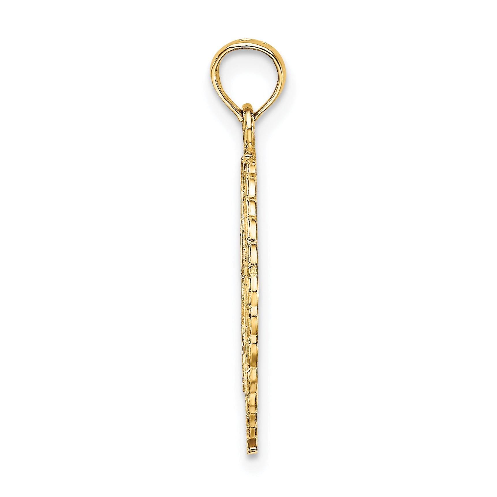 10K Yellow Gold 10K Solid Polished Framed Gymnast Pendant