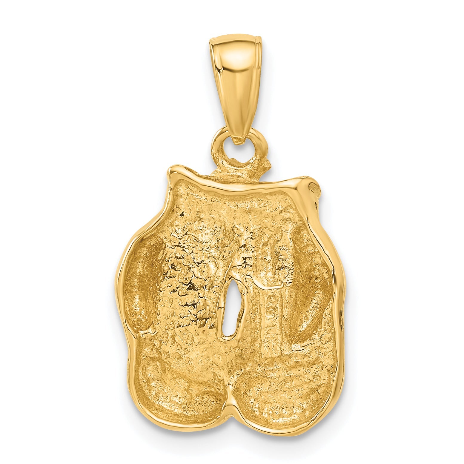 10K Yellow Gold 10K Solid Polished Open-Backed Boxing Gloves Pendant