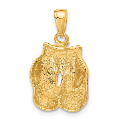 10K Yellow Gold 10K Solid Polished Open-Backed Boxing Gloves Pendant
