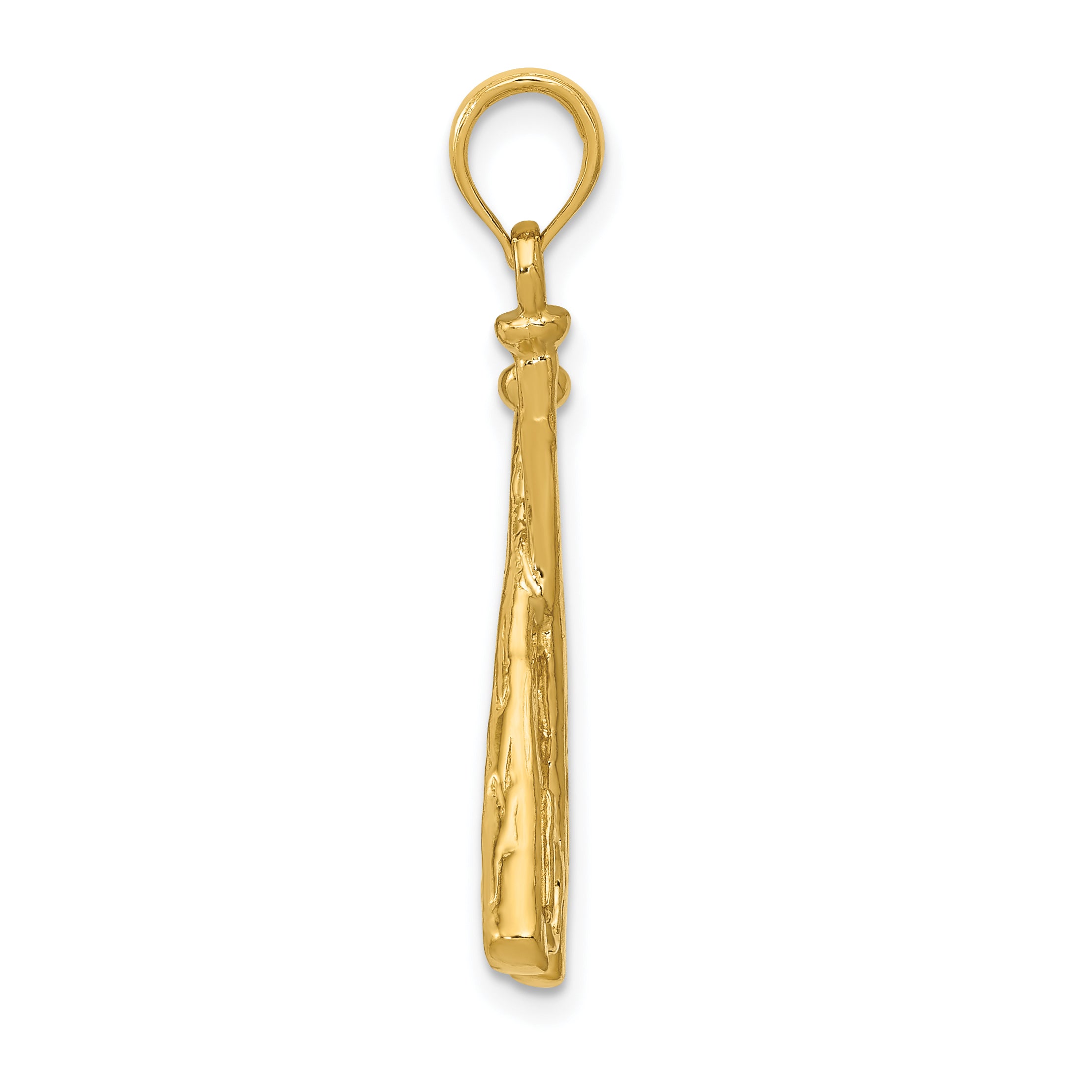 10K Yellow Gold 10K Polished Open-Backed Bats And Baseball Pendant