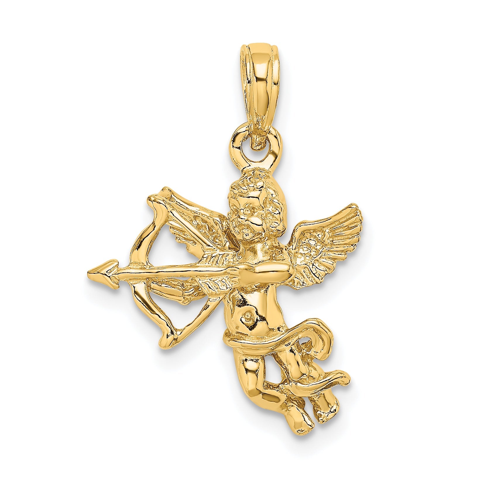 10K Yellow Gold Cupid W/Bow And Arrow Charm