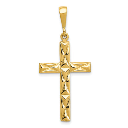 10K Yellow Gold Reversible Latin Cross Pendant
