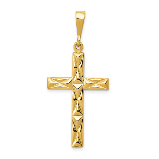 10K Yellow Gold Reversible Latin Cross Pendant