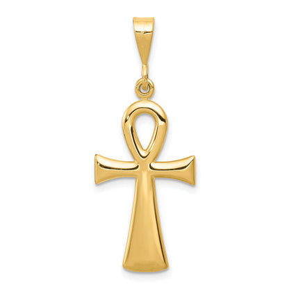 10K Yellow Gold Egyptian Ankh Cross Pendant