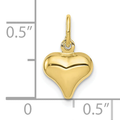 10K Yellow Gold 10K Polished 3-D Heart Charm