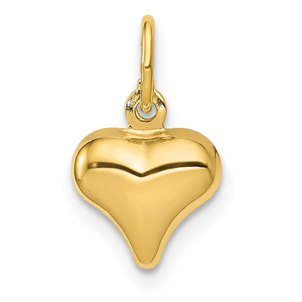 10K Yellow Gold 10K Polished 3-D Heart Charm